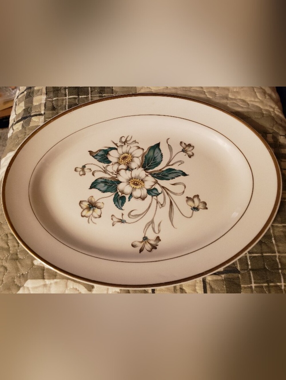 Knowles Carolina Dog Wood 11 Inch Serving Platter Mid Century